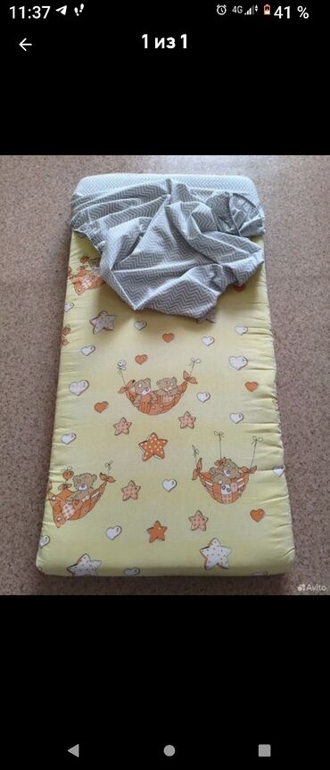 матрас из ваты: Детский матрас, Б/у, Кокосовая койра, Беспружинный