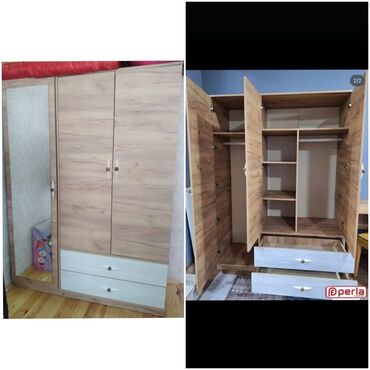 Dolablar: Açılan, 3 qapılı Düz dolab, Qarderob, paltar dolabı