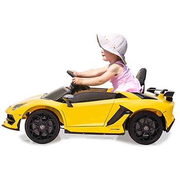 balaca maşin: Uşaq maşını Lamborghini Aventador sarı 12V batareya Pult2,4GHz Əsl — 10