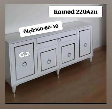 Komodlar: Kamod – 220 AZN Ölçü: 160 × 80 × 40 sm Ağ rəngli, klassik xəttlərə — 1