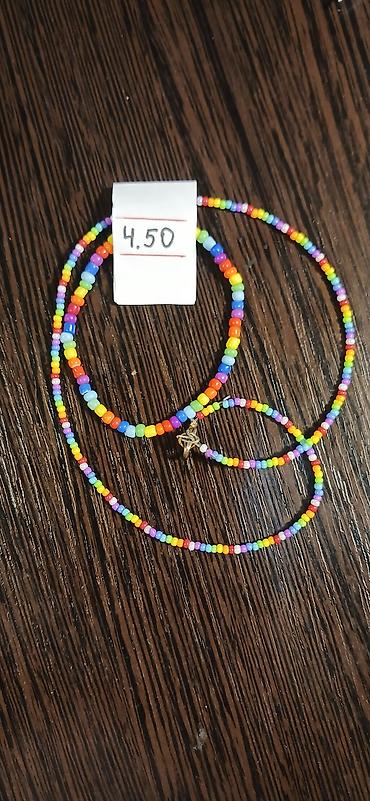 melek boyunbagi: Rəngarəng muncuqlardan hazırlanmış boyunbağı (choker) - Xırda ölçülü — 2