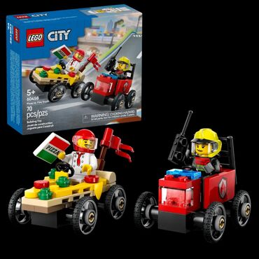 ойунчук машина: Lego City 🏙️ 60458 Гоночный автомобиль 🛻пицца против пожарной машины