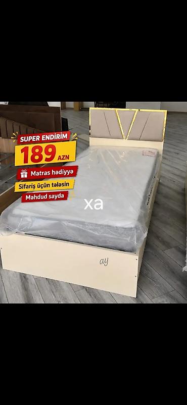 alt ust kravat: Bir nəfərlik çarpayı – müasir dizayn - Rəng: krem/bej korpus — 1