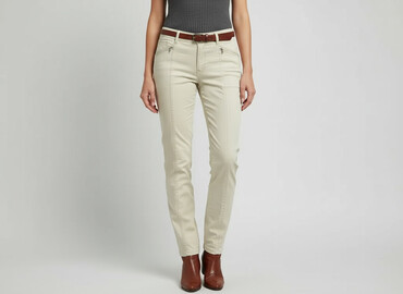 s oliver spodnie damskie: Material trousers for women, size L