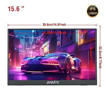 monitor stand: ANMITE 15.6" portativ monitor - Ekran: 15.6 düym, IPS panel - Həll — 8