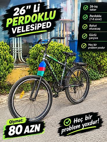 velosiped şəkli: 26 düymlük perdoklu velosiped - 26-lıq təkər - Perdoklu sürət sistemi — 1