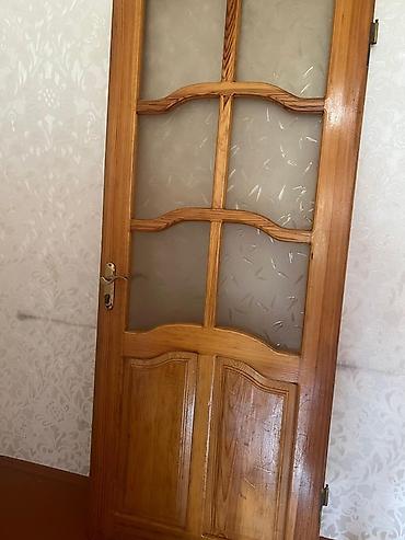 findiq tingleri: Taxta otaq qapıları – şüşəli və kor modellər - Material: təbii ağac — 2