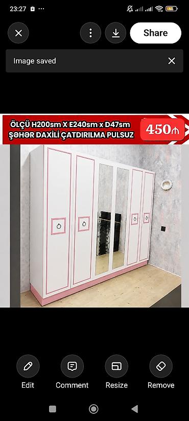 dekor ref: Uşaq/yeniyetmə otağı üçün 5 qapılı geyim dolabı - Ölçü: H200 sm x — 1