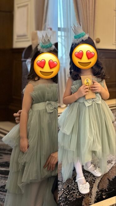 дольче габана: Детское платье, цвет - Зеленый, Б/у