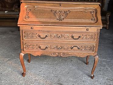 Stilski radni stolovi: Drveni pisaći biro/sekreter u klasičnom stilu - Masivno drvo u toploj — 8