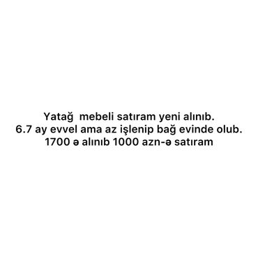 компьютерный стол баку: Yataq mebeli satılır. 6-7 ay əvvəl alınıb, bağ evində az istifadə
