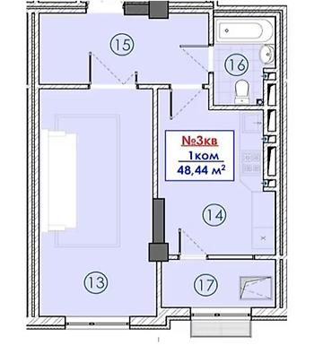 4: 1 комната, 48 м², Тунгуч мкр Элитка, 4 этаж, ПСО (под самоотделку) — 9
