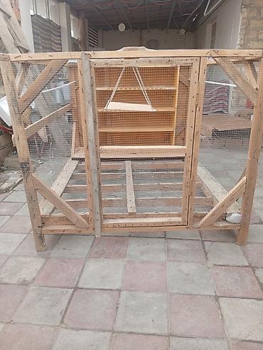 qəfəsler: Taxta konstruksiyalı iri quş/balıqçı qəfəsi – aviarium - Material — 4