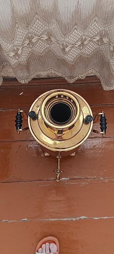 antik samovar alıram: Mis samovar – klassik rus üslubunda, kömür/odunla işləyən model — 3