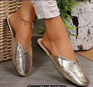 Basanoşka və səndəllər: Ölçü: 37, rəng - Qızılı, Yeni — 10