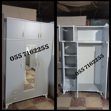 Dolablar: Açılan, 4 qapılı Düz dolab, Qarderob, paltar dolabı — 8