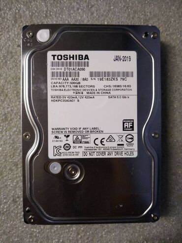 жесткий диск toshiba: Накопитель, Б/у, Toshiba, HDD, 512 ГБ, 3.5", Для ПК