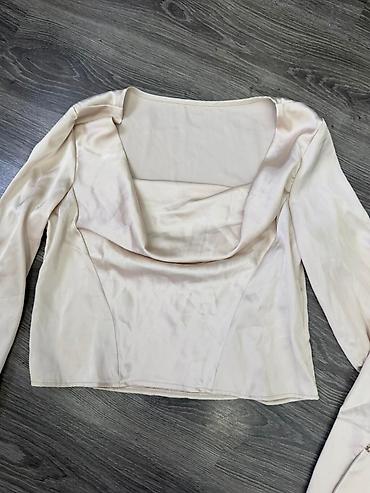 lepe devojke: Nova elegantna Shein bluza, materijal kao saten, prelepe šampanj — 2