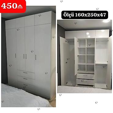 5 ton: Ağ rəngli çoxfunksiyalı paltar dolabı - Ölçü: 160 x 250 x 47 sm — 1