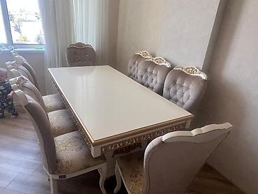 Masa və oturacaq dəstləri: Qonaq otağı üçün, Açılan, 8 stul — 1