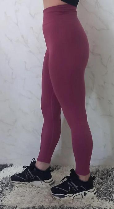 Helanke, biciklistički šortsevi: Ženske sportske helanke – visoki struk, bešavne - Boja: ciklama/roze — 3