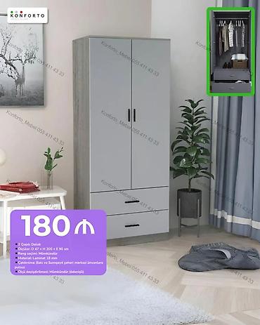 ашки баку: İki qapılı dolab - Ölçülər: D 47 × H 200 × E 90 sm - Material: 18 mm — 1
