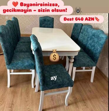 Masa ve oturacaq rəng seçimi var