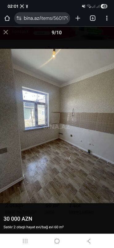 Bağ evlərinin satışı: Satılır: 2 otaqlı həyət evi/ Ümumi sahə: 60 m² Torpaq sahəsi: 1 sot -da lalafo.az — 9 Bağ evlərinin satışı: Satılır: 2 otaqlı həyət evi/ Ümumi sahə: 60 m² Torpaq sahəsi: 1 sot — 9