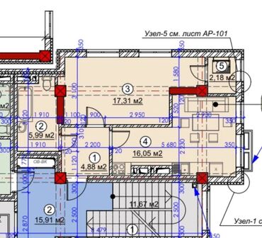 Продажа квартир: 1 комната, 46 м², Элитка, 7 этаж, ПСО (под самоотделку)