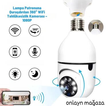 Bu lampa patronuna quraşdırılan təhlükəsizlik kamerası evinizin və ya
