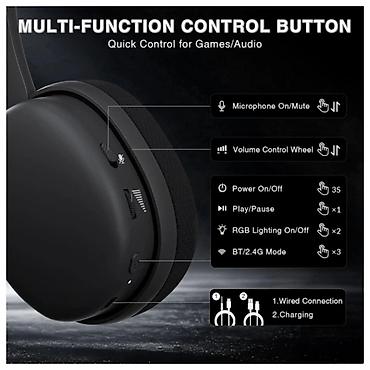 беспроводной наушник: Qulaqlıq AULA G7 Pro Black Tri-Mode Wireless Gaming Headset Wireless — 2