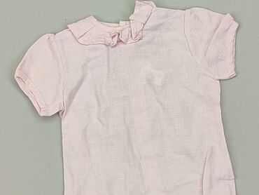 koszula lniana różowa: Bluzka, 6-9 m, stan - Dobry