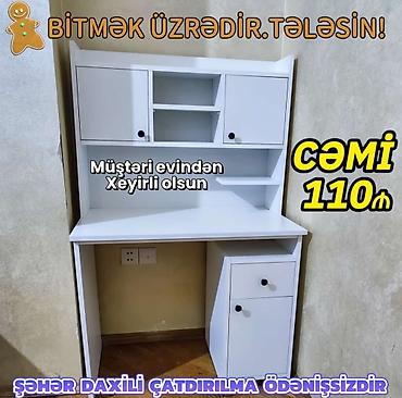 işlənmiş ofis stolu: Düz masa, Stulsuz, Polkalı, Siyirməli, Azərbaycan, Sadə laminat — 2