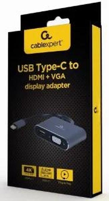 Druga oprema za računare i laptopove: USB‑C na HDMI + VGA adapter – Cablexpert - Ulaz: USB Type‑C — 11