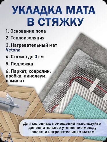 Розетки: Теплый пол VETONA — нагревательный мат 4 м² Особенности: - Тонкий