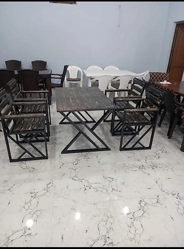 Bağ, çöl mebeli: Yeni, Dördbucaq masa, 4 stul, Açılmayan, Stullar ilə, Metal, Azərbaycan — 6