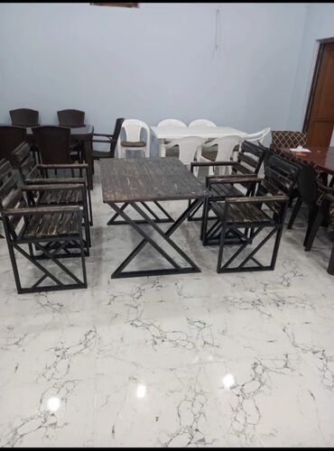 Bağ, çöl masa və oturacaq dəstləri: Yeni, Dördbucaq masa, 4 stul, Açılan, Stullar ilə, Taxta, Azərbaycan — 7