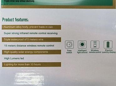 Baštenska rasveta: Solarni Reflektor sa senzor, daljinski wailers 100w 200w. Vodootporni — 6