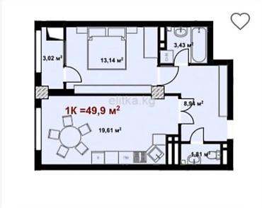 Продажа квартир: 1 комната, 50 м², Элитка, 8 этаж, ПСО (под самоотделку) — 6