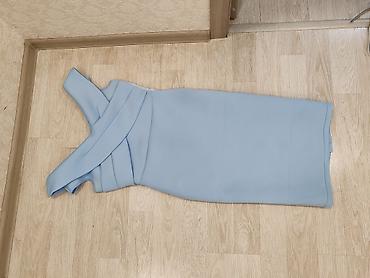 elbiseler: Zərif açıq mavi rəngdə qadın donu - Model: Qələm (bodycon) silueti — 2