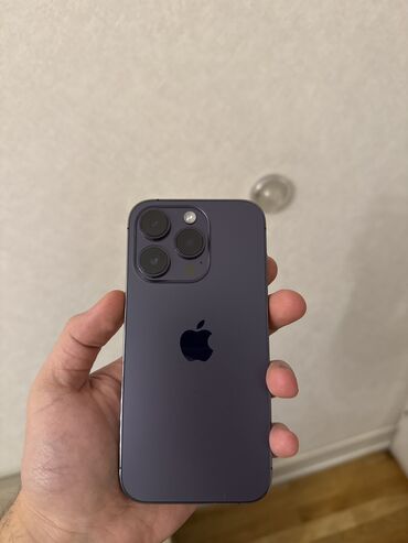 Apple iPhone: IPhone 14 Pro, 256 GB, Deep Purple, Simsiz şarj, Face ID, Sənədlərlə