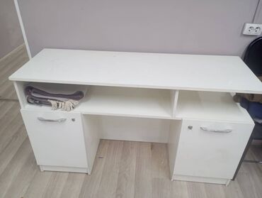 помошник стол: Кеңсе эмереги комплекти, түсү - Ак