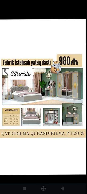 mebel ruckaları: Fabrik istehsalı “Marmaris” yataq dəsti – sifarişlə Dəst tərkibi və — 1