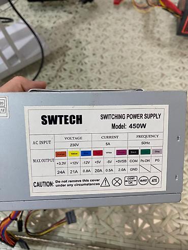 gts 450: SWTECH Switching Power Supply – Model: 450W Texniki xüsusiyyətlər: - — 2
