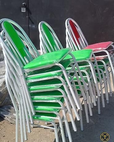 kafe stul: Metall karkaslı yemək otağı/stolüstü stulları - Material: qalın — 7