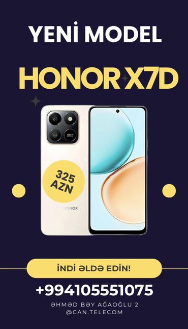 аккумуляторная батарея для телефона fly: Honor X7c, 128 GB, rəng - Qızılı, Zəmanət, İki sim kartlı, Sənədlərlə