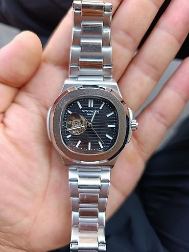 механический часы: Наручные часы в стиле Patek Philippe Nautilus с открытым балансом — 1