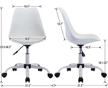 Kancelarijske stolice: Radna stolica na točkićima – bela - Moderan minimalistički dizajn sa — 7