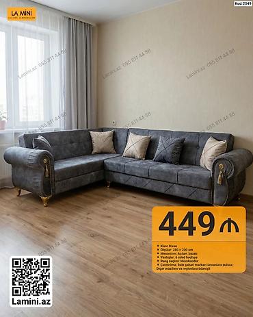 barokko: Künc divan – La Mini - Ölçü: 280 x 200 sm - Mexanizm: açılan, bazalı — 1