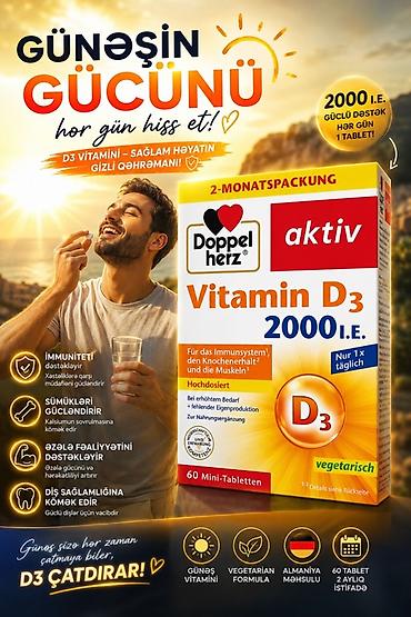 vozol 2000: Doppelherz aktiv Vitamin D3 2000 I.E. – Günəş vitamini Məhsul — 1